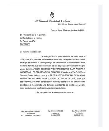 El pedido de sesión presencial