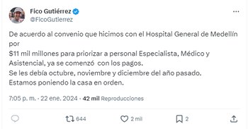 Fico Gutiérrez hizo anuncios sobre