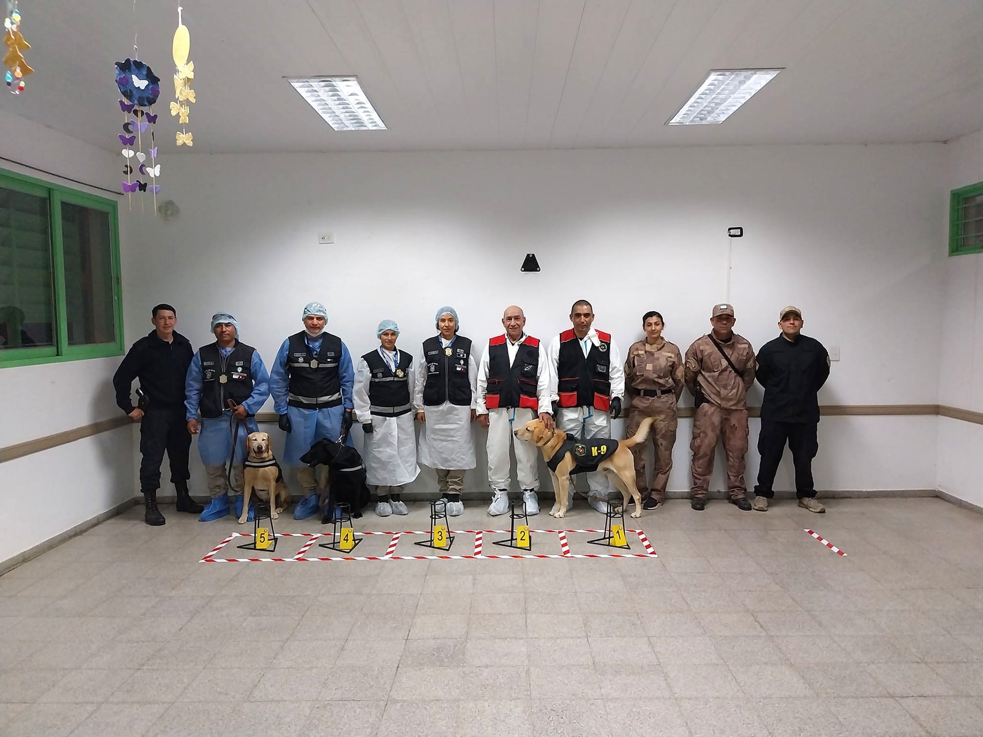 Perros que participaron del peritaje odorológico en la camioneta