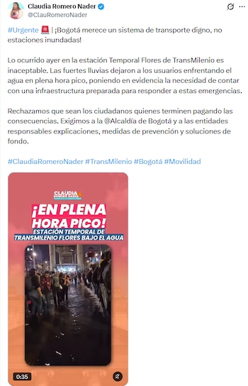 La congresista criticó la falta de infraestructura para atender este tipo de emergencias - crédito @ClauRomeroNader/X