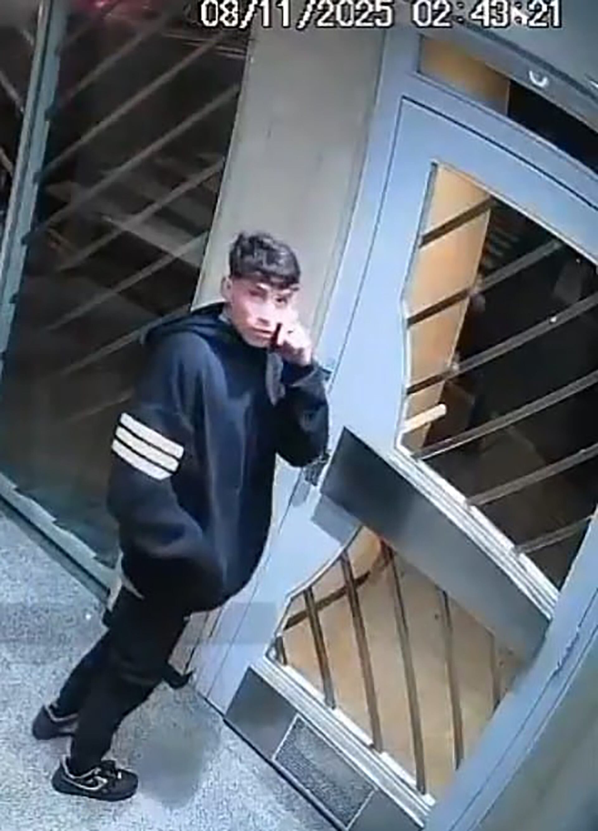 Una de las cámaras de seguridad del edificio captó a