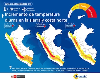 Pronóstico del Senamhi advierte a