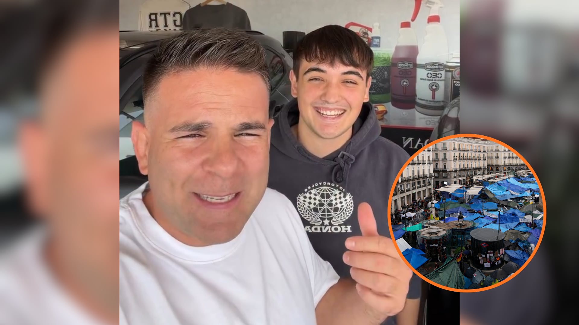 Ángel Gaitán contrata en su taller a un joven que decía haber sido despedido por insultar a los acampados en Sol. (Redes Sociales)
