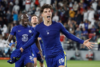 Kai Havertz scores the winning penalty for Chelsea