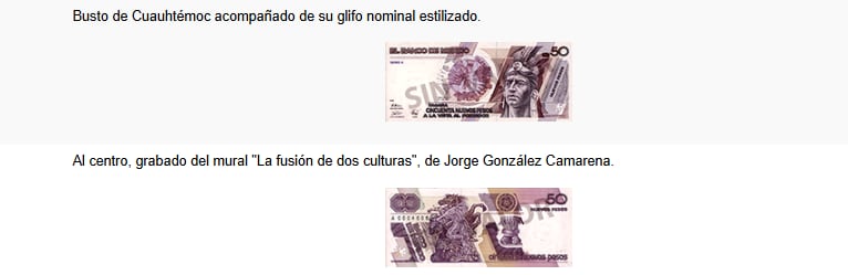 50 nuevos pesos. (Banxico)