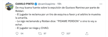 Acusan a Roldán de expulsar a un jugador por no pedirle perdón. Captura de pantalla