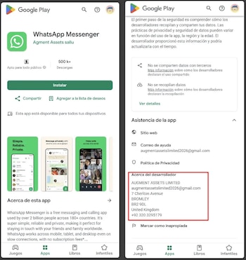 Aplicación se hace pasar por WhatsApp en la Play Store de Google