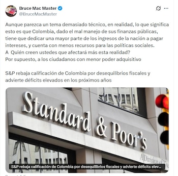 Bruce Mac Master, presidente de la Andi, dijo que la rebaja afectará a los ciudadanos de menor poder adquisitivo - crédito @BruceMacMaster/X
