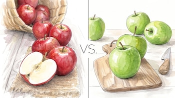 Manzana roja o verde: qué variedad conviene según el uso en la cocina