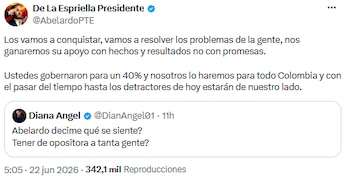 Abelardo de la Espriella prometió gobernar para toda Colombia y apostó por la reconciliación - crédito @AbelardoPTE/X