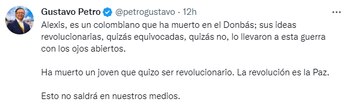 Petro lamenta la muerte de un soldado colombiano en Rusia.
