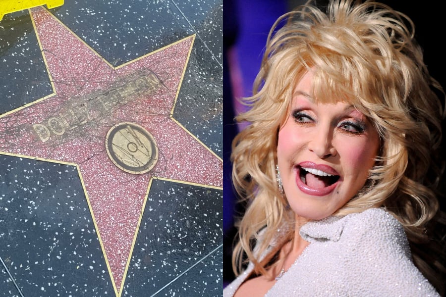 La Cámara de Comercio de Hollywood informó que la reparación de la estrella de Dolly Parton ya estaba prevista por fisuras previas en la placa (Imagen Ilustrativa Infobae/@wildsheroams.life/REUTERS).