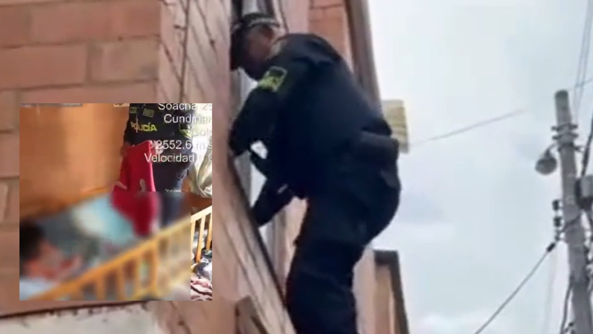 Los uniformados debieron ingresar al domicilio por las ventanas del segundo piso - crédito captura de pantalla Policía Nacional
