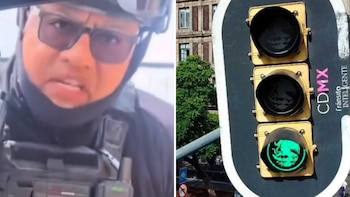 “¿Te pasaste el verde?”:Policía de tránsito confunde el semáforo durante operativo en CDMX y video se vuelve viral