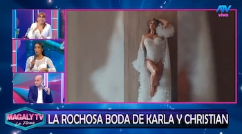 Magaly critica video de boda de Karla Tarazona y genera polémica: “No había necesidad”. Captura: Magaly TV La Firme.