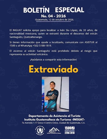 El atleta mexicano Iván Siu López fue localizado con vida tras permanecer desaparecido en las inmediaciones del volcán Santiaguito.