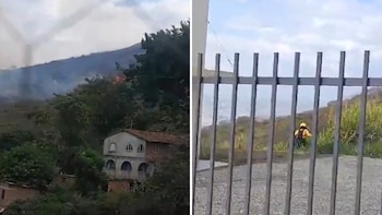 El Cuerpo de Bomberos Voluntarios de Cali activó el protocolo de respuesta luego de recibir múltiples llamadas que alertaban sobre un incendio en la capa vegetal cercana a la vía de acceso a Cristo Rey - crédito @YaCelacanto/X