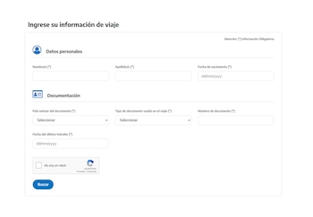 La información del viaje a