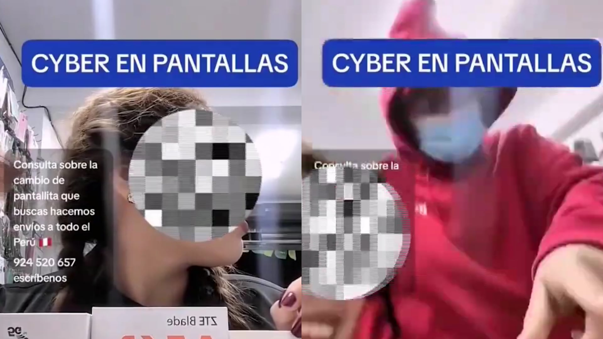 Delincuentes armados asaltan tienda de celulares durante transmisión en directo en TikTok. (Foto composición: Infobae Perú/YT/Captura video: Panamerica TV)