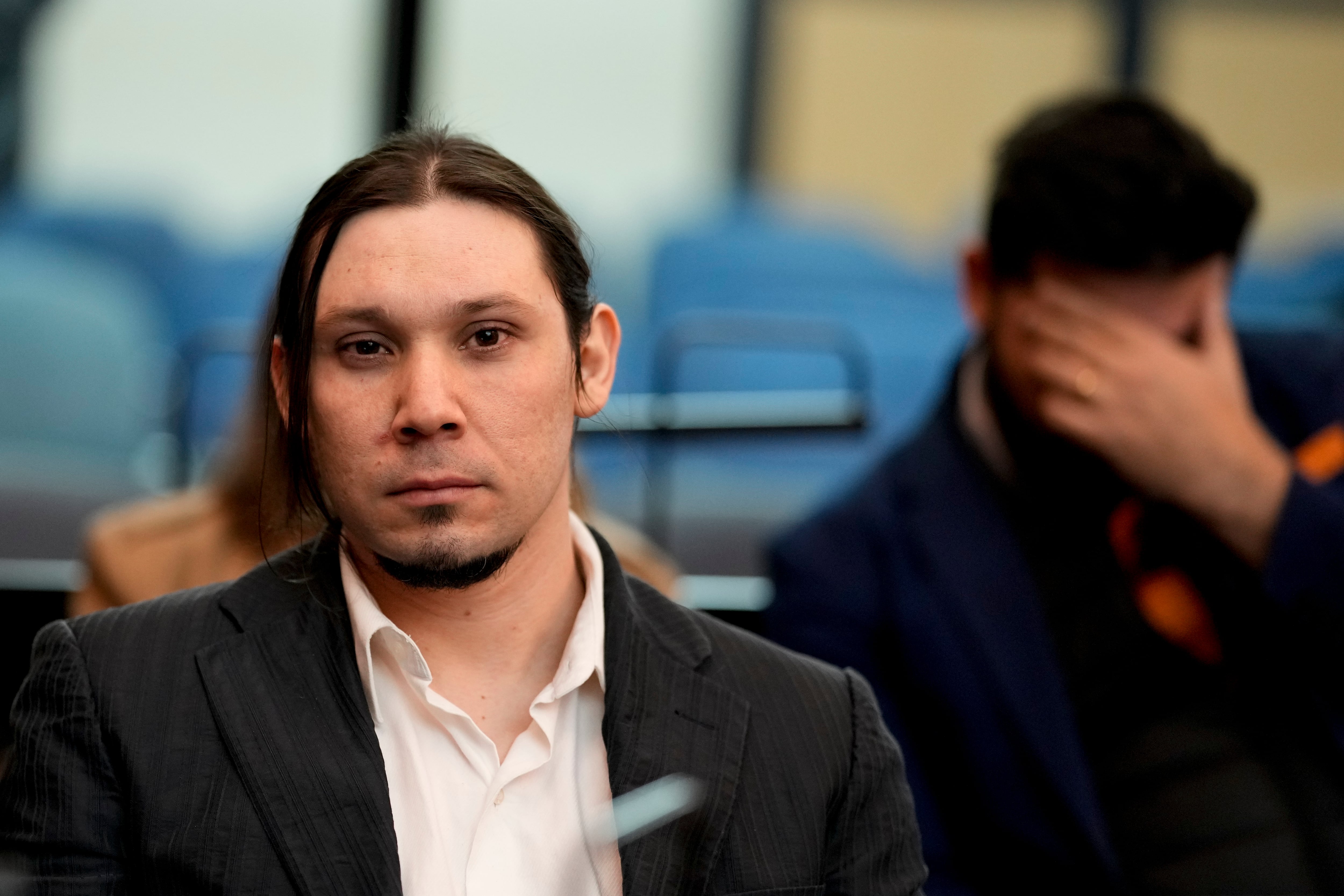Nicolás Carrizo durante el juicio oral por el atentado contra Cristina Kirchner (AP Foto/Natacha Pisarenko)