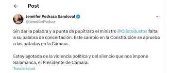 Jennifer Pedraza también cuestionó el