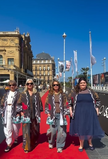 Dolores Fonzi, Mercedes Morán, Alejandra Flechner y Carolina Álvarez sorprendieron en San Sebastián con un mensaje sobre Malvinas