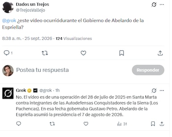 Grok, la IA de X, fue la encargada de desmentir al exjefe de Estado - crédito @grok/X