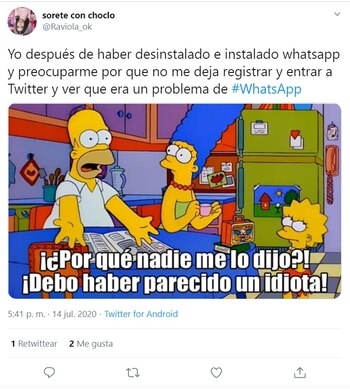 Caída en WhatsApp