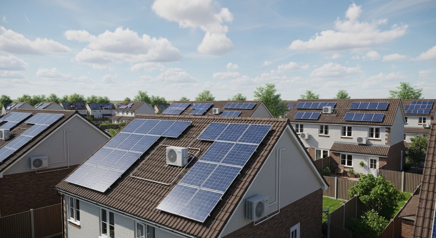 El informe del laboratorio Ember indica que un hogar medio del Reino Unido con fotovoltaica generó en la última ola suficiente electricidad como para operar un equipo de climatización unas cinco horas diarias (Imagen Ilustrativa Infobae)
