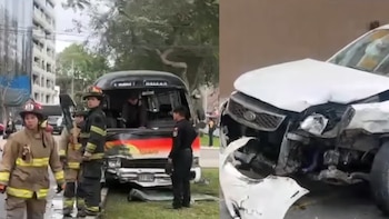 Terrible choque en Miraflores entre auto y cúster deja 6 heridos: chofer de transporte público se dio a la fuga