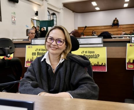 La concejala Rocío Dussán Pérez acompaña las mesas de trabajo con la comunidad y las entidades para buscar una solución a los cobros del servicio - crédito Concejo de Bogotá