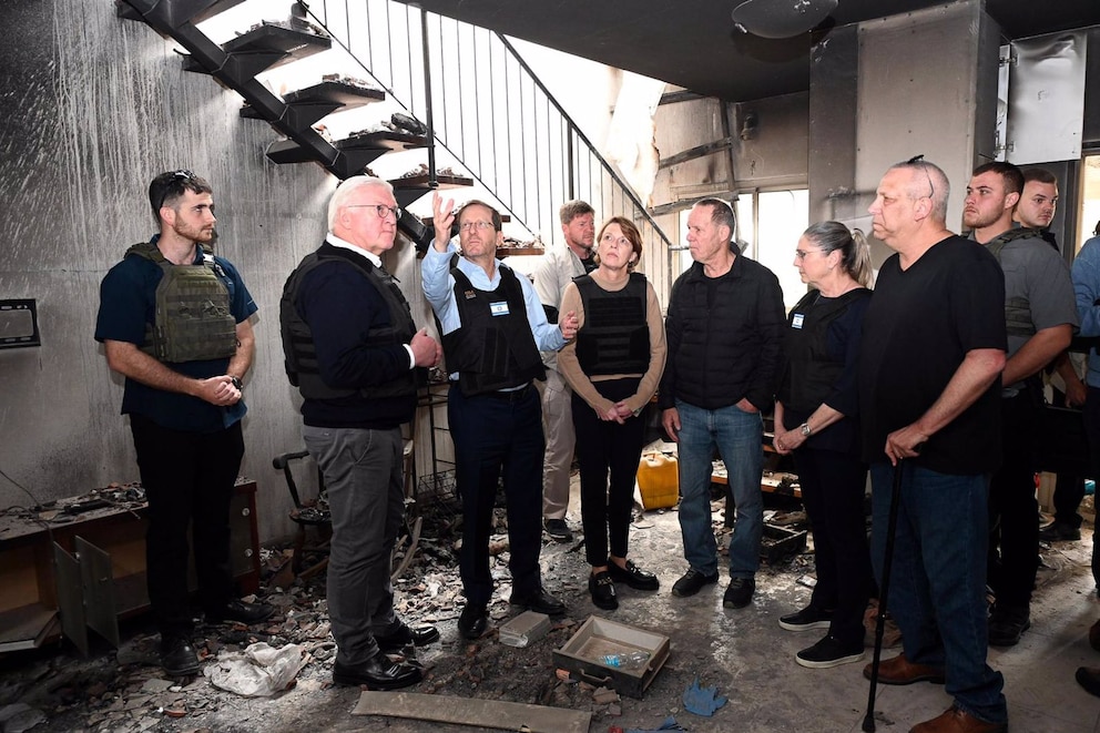 The Nightmare of Captivity: Shham's Struggle in Gaza Israeli President Isaac herzog and German President Frank-Walter Steinmeier visit Kibbutz Beeri.