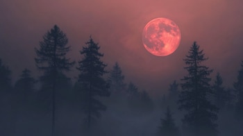 La luna llena se ilumina de un color rojizo intenso, creando un espectáculo astronómico en el cielo nocturno. (Imagen Ilustrativa Infobae)