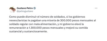 Trino de Petro sobre la