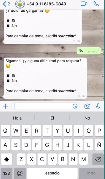 El bot va haciendo preguntas