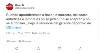 El presidente de Patriotas la