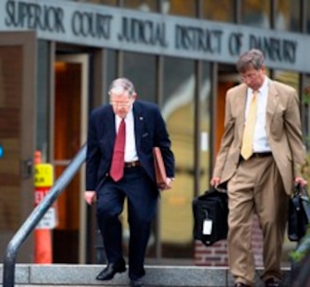 John Krimsky left, leaves