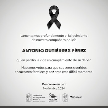 Policía asesinado durante emboscada en Michoacán