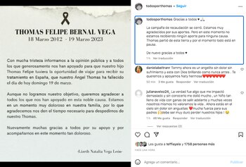 Natalia Vega, madre de Thomas