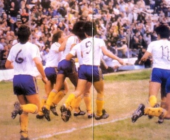 La imagen del festejo del