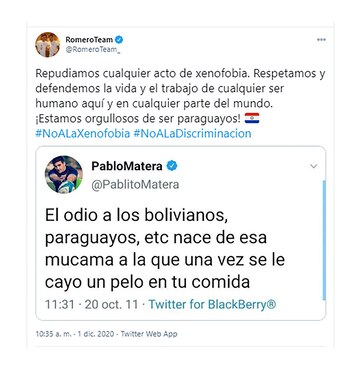 Los Romero repudiaron a Pablo