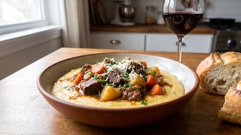 Receta de polenta con estofado, rápida y fácil