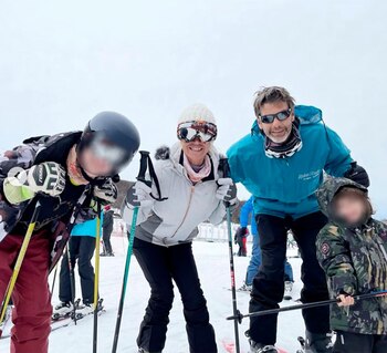 Florencia Peña con su pareja,