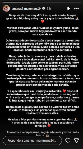 El comunicado de Mammana