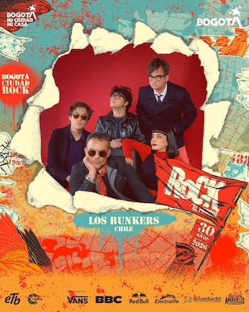Los Bunkers, agrupación chilena de rock en español, regresa a Bogotá con un repertorio que recorre más de dos décadas de canciones que oscilan entre el rock de inspiración en los 60, su gusto por los sintetizadores, y su exploración del folclor latinoamericano - crédito @rockalparque/Instagram