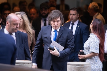 Milei, al salir del homenaje