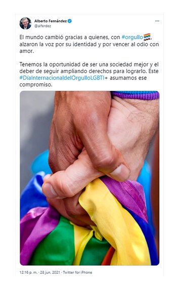 El tuit de Alberto Fernández