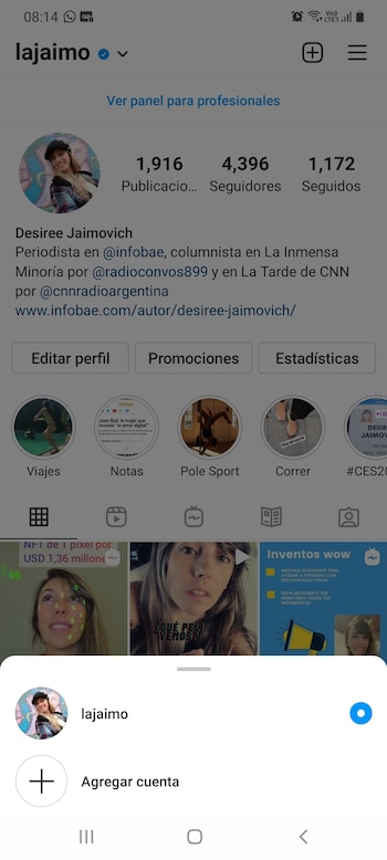 Instagram permite administrar diferentes perfiles