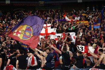 Aficionados del FC Barcelona en