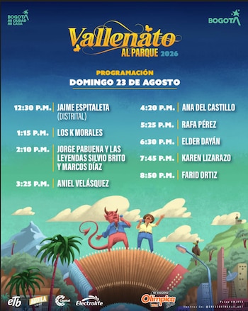 Vallenato al Parque 2026 incluirá agrupaciones distritales como VACAP, Combo Nuestra Tierra, Alfredo Gómez y Los Hijos de Majagual y Jaime Espitaleta - crédito Idrd